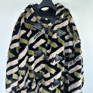 Versace Fur Graphic Coat